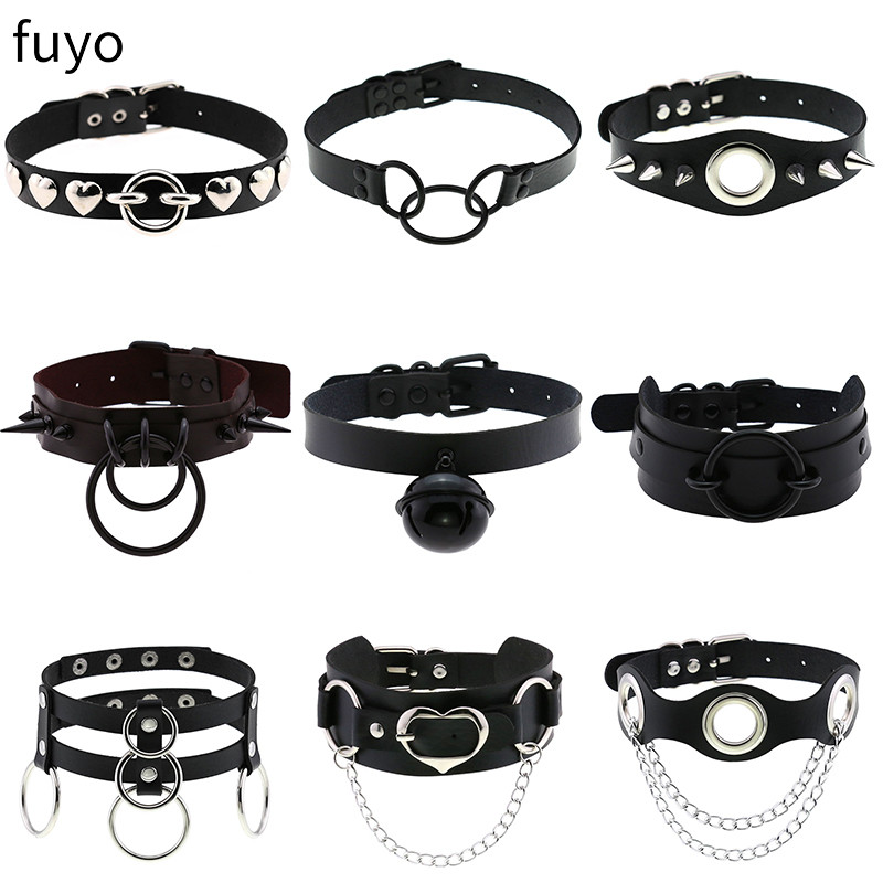 Goth Punk Spike Choker - Punk Bells Black Spike Choker Naszyjnik