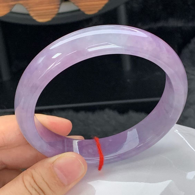 Bracelets - Fioletowa, naturalna bransoletka z jadeitu o