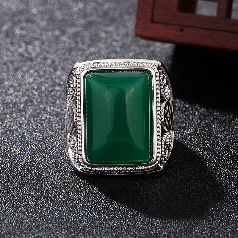 Rings - Pierścionki z zielonego naturalnego jadeitu, prawdziwa