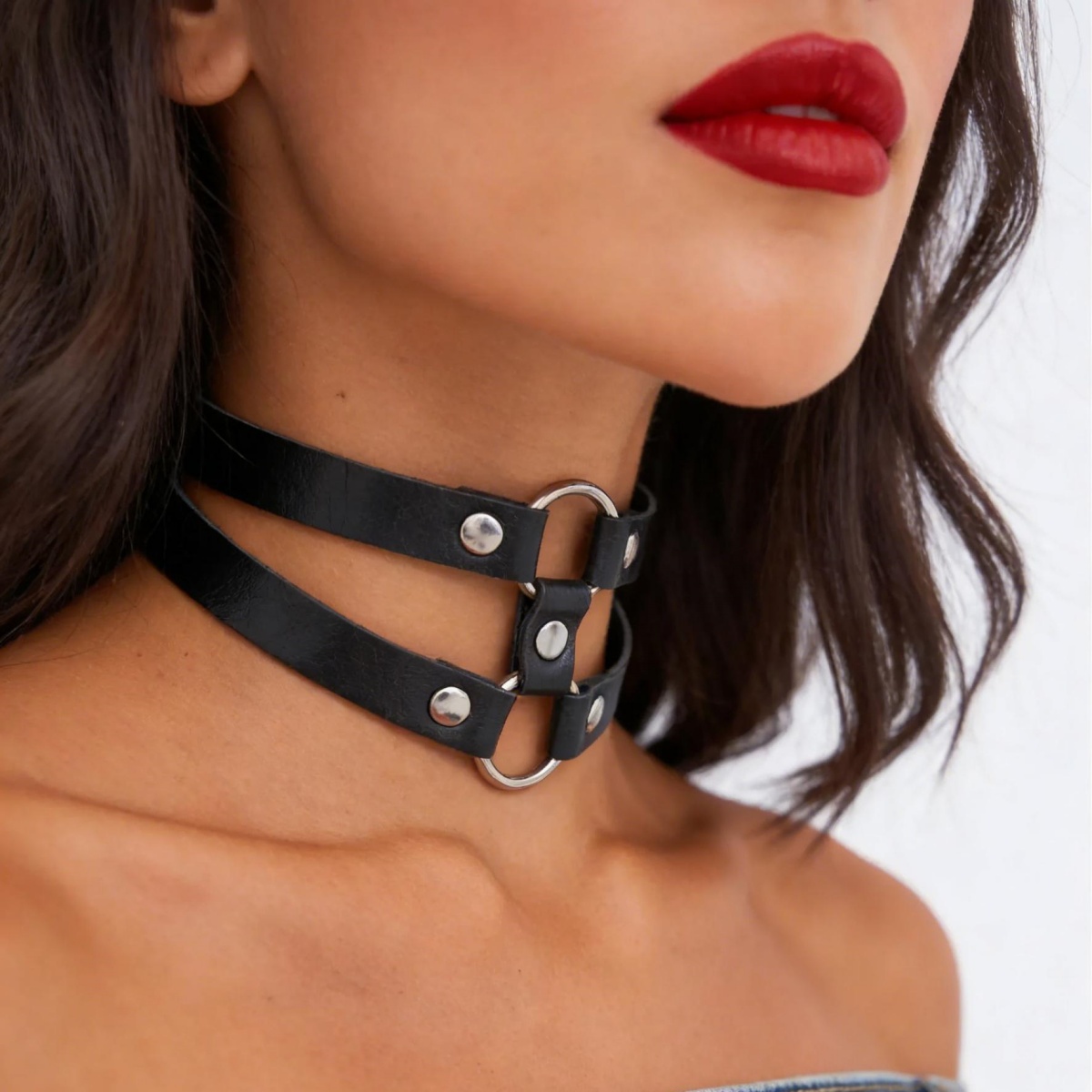 Modny choker z PU skóry z ćwie – Goth Punk Spike Choker recenzja i cena