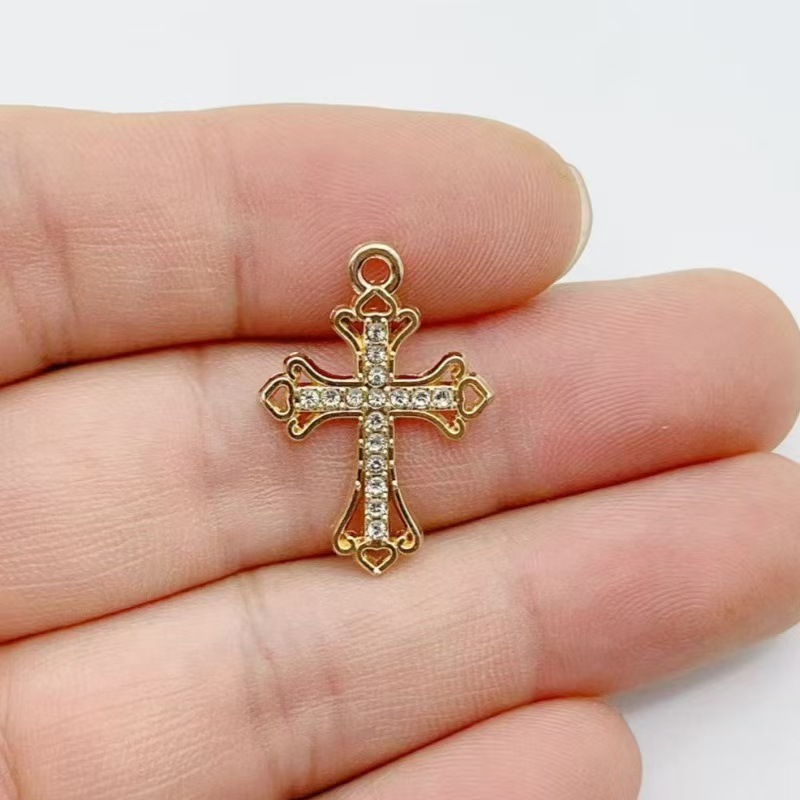 10 szt. Złoty krzyżyk ze stopu – Cross Pendant Necklace Gold recenzja i cena