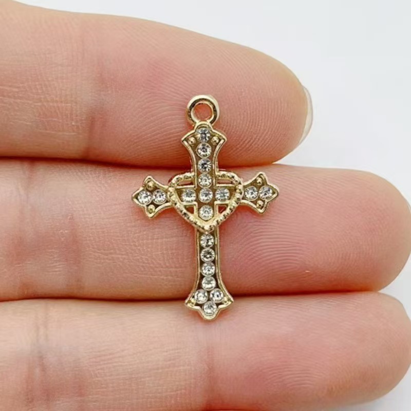10 szt. Złoty krzyżyk ze stopu – Cross Pendant Necklace Gold recenzja i cena