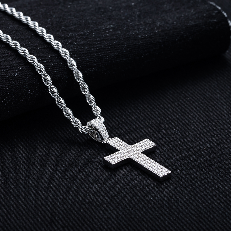 MossanRappr Moissanite Bling K – 925 Sterling Silver Chain Necklace Men recenzja i cena