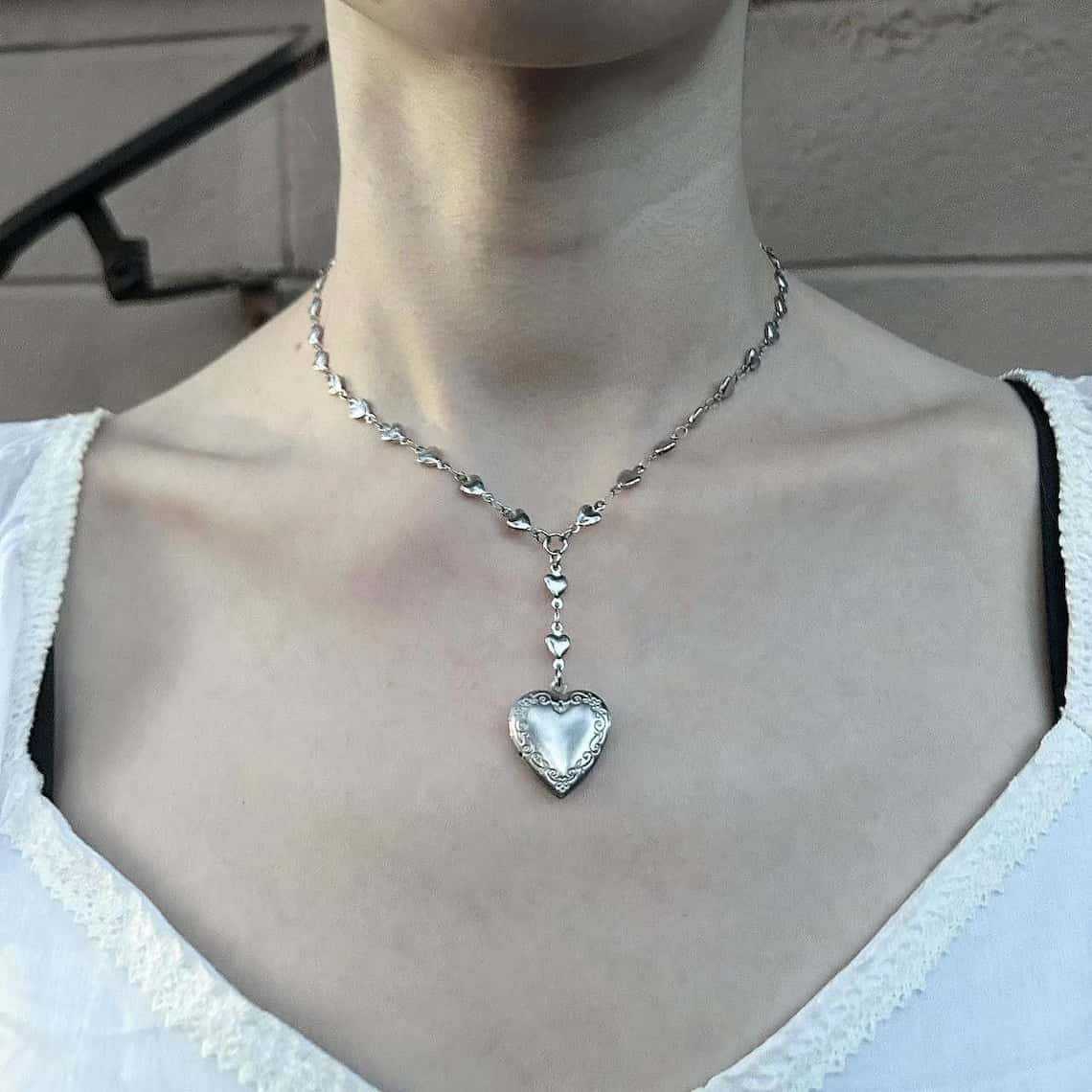 Naszyjnik z łańcuszkiem typu l – Heart Locket Necklace Photo recenzja i cena
