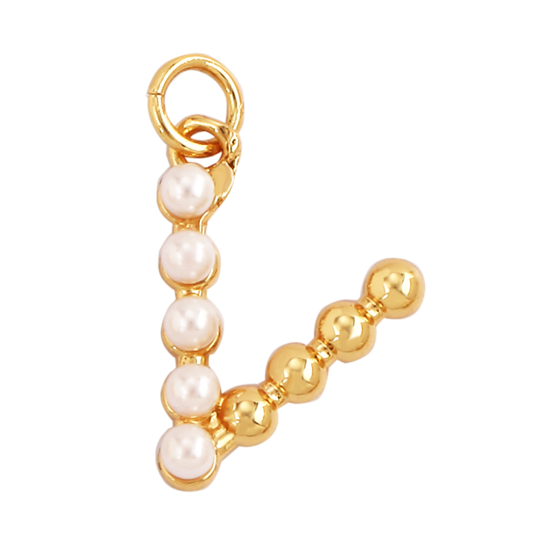 Moda prosta sztuczna perła 18- – Initial Letter Necklace 18K Gold recenzja i cena