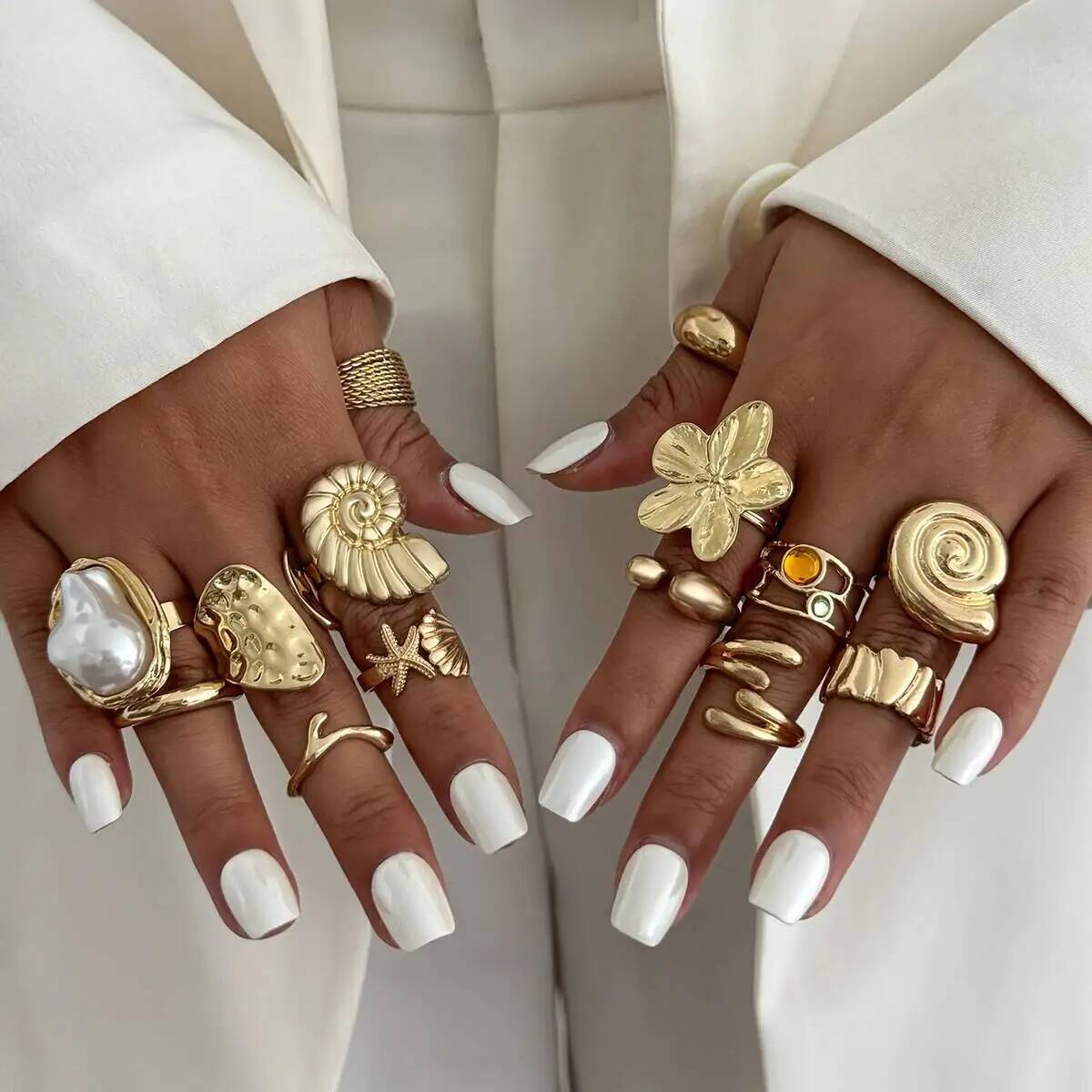 IngeSight.Z 14 szt./zestaw Pie – Vintage Punk Knuckle Rings Set recenzja i cena