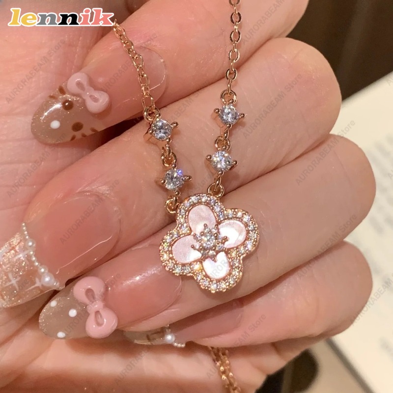 Różowy naszyjnik z muszli, zaw – Layered Pendant Necklace Aesthetic recenzja i cena