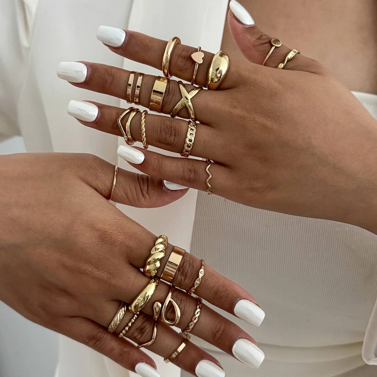 SHIXIN 24 szt./zestaw Modne, n – Vintage Punk Knuckle Rings Set recenzja i cena