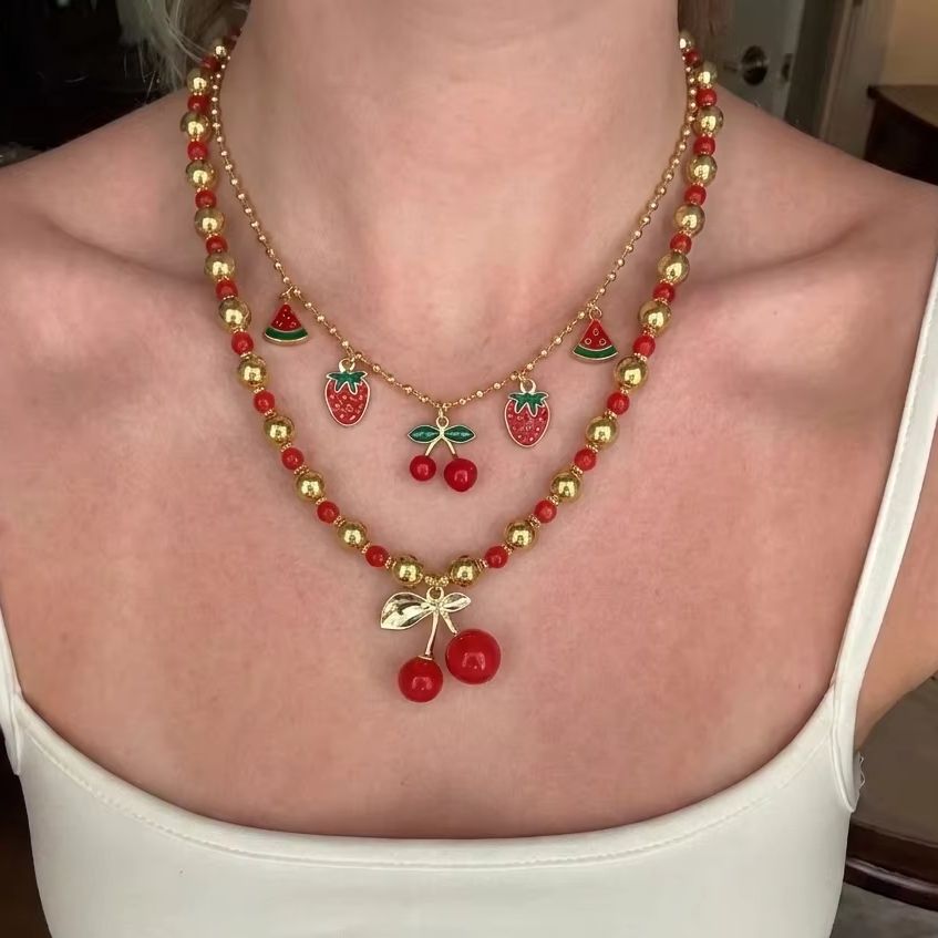 Słodki naszyjnik z zawieszką w – Layered Pendant Necklace Aesthetic recenzja i cena